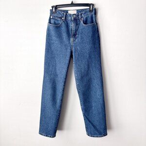 Everlane High Rise Straight Jeans in Classic Blue